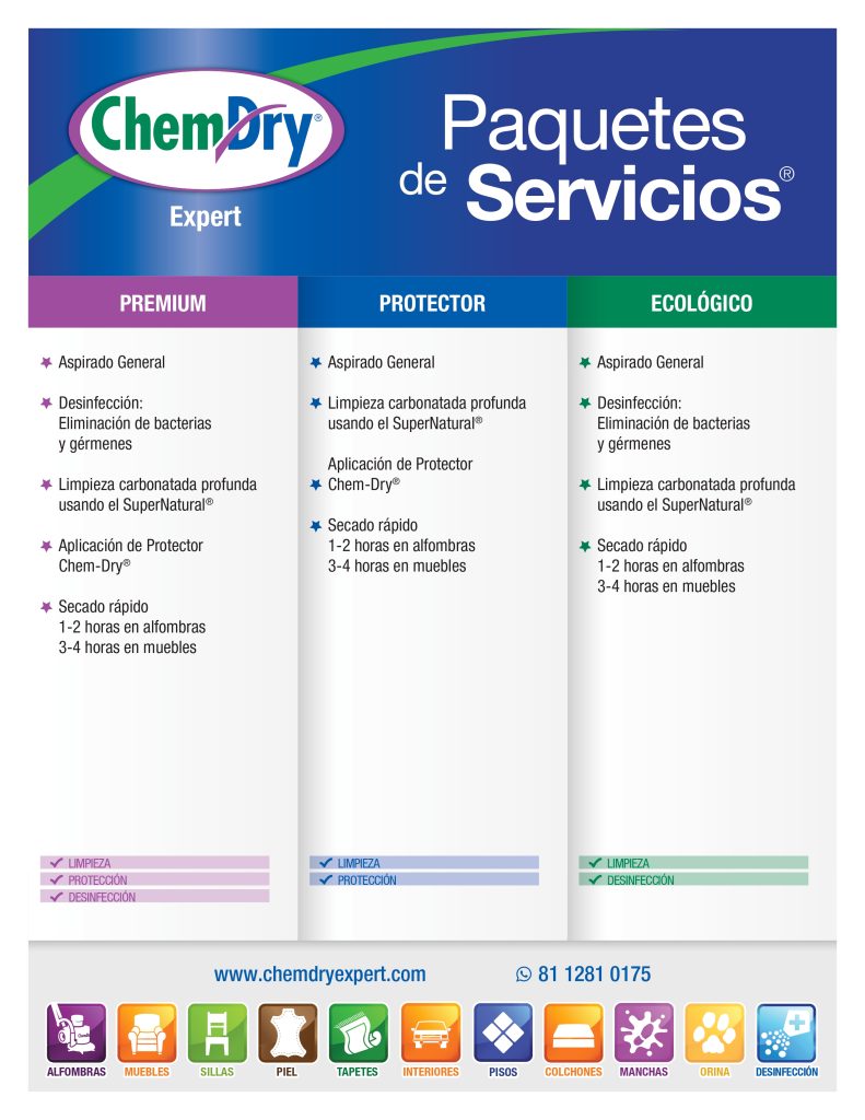 Paquetes Servicios ChemDry Expert